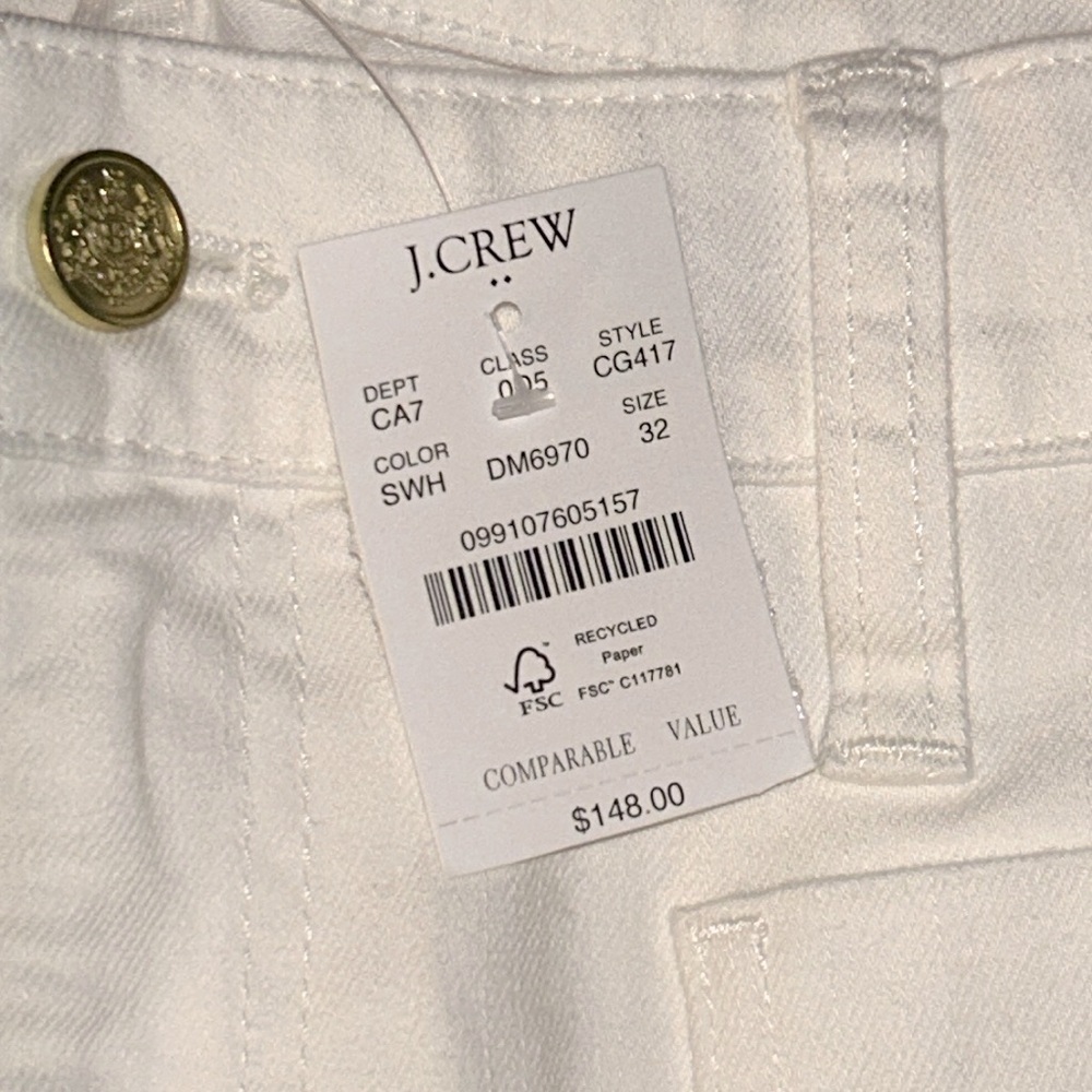 NWT J Crew Factory Slim wide-leg sailor jean in all-day stretch Seashell White - Picture 7 of 12